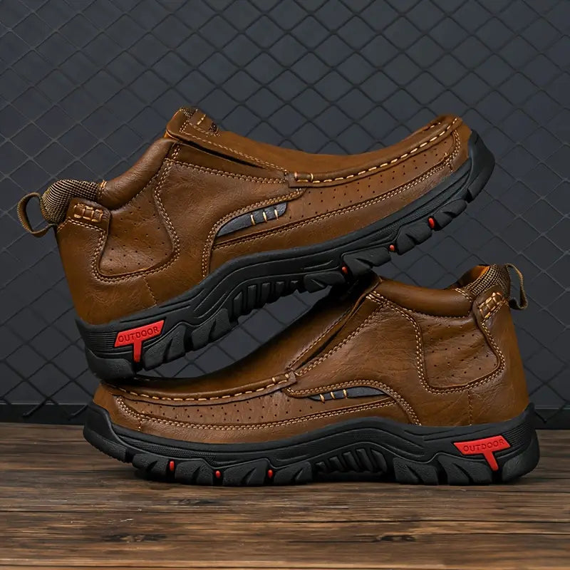 Herren Handgefertigte Leder Wasserdichte Rutschfeste Orthopädische Stiefeletten