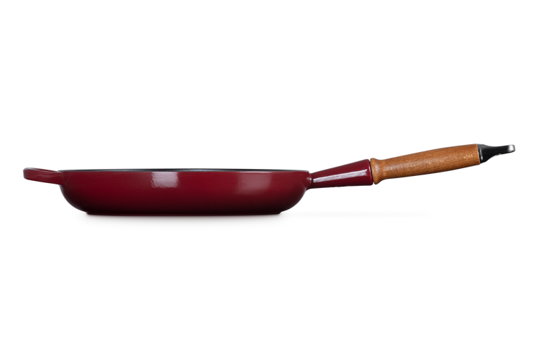 Cast Iron Frying Pan with Wooden Handle
