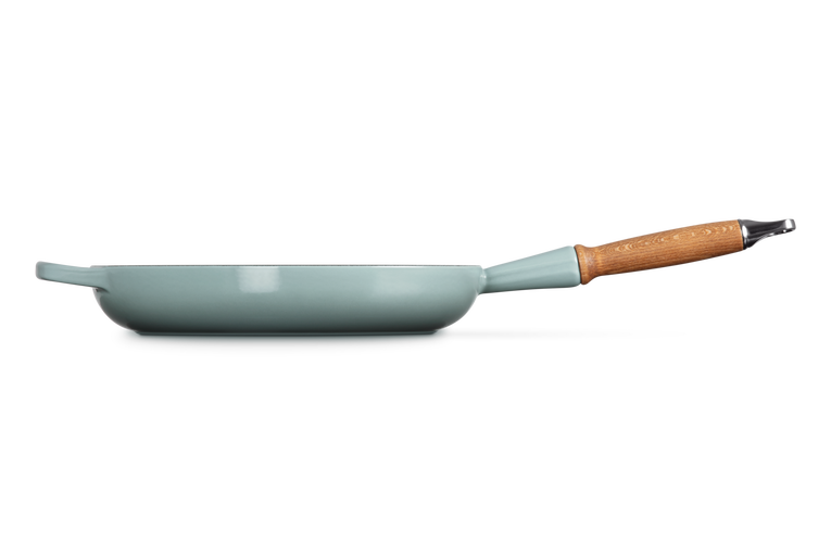 Cast Iron Frying Pan with Wooden Handle