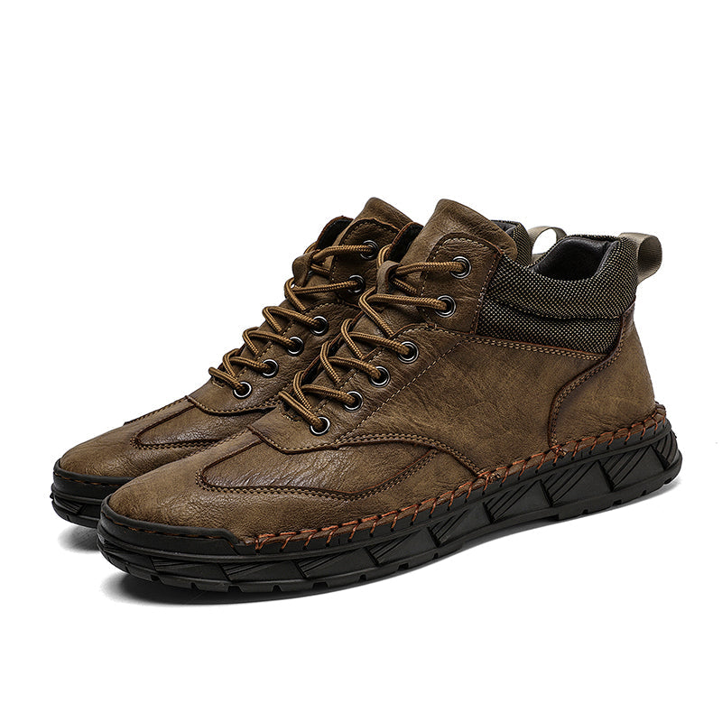 Herren Handgefertigte Lederstiefel Motorradstiefel