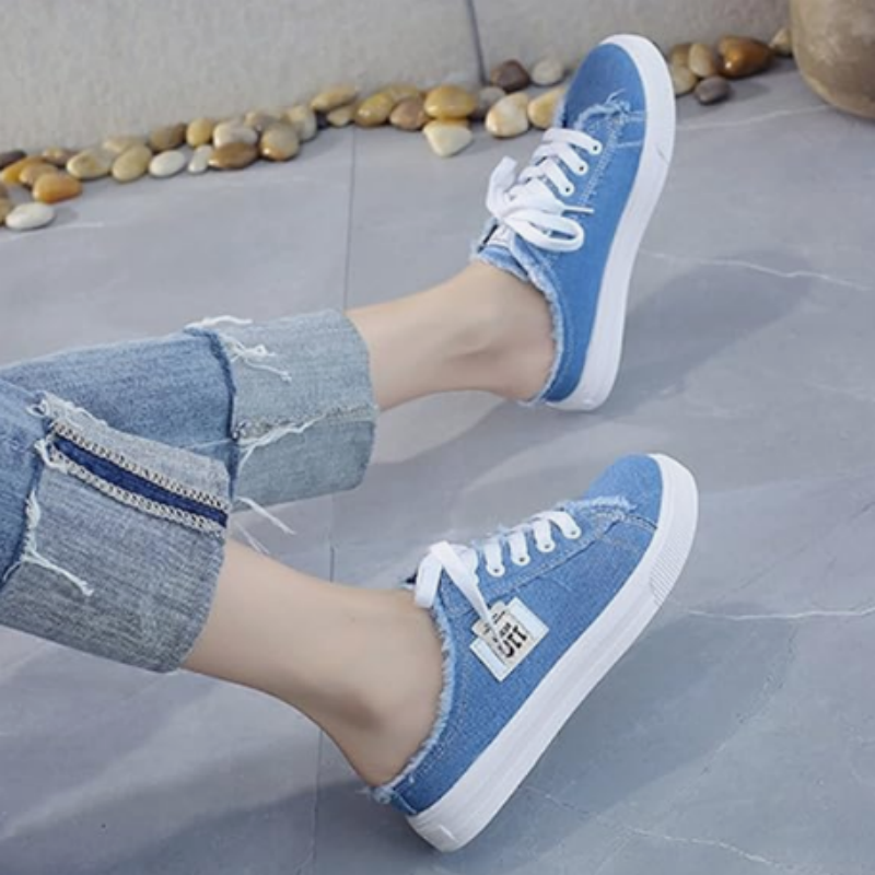 Damen-Denim-Mules-Sneaker