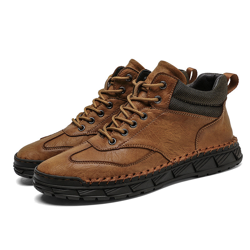 Herren Handgefertigte Lederstiefel Motorradstiefel