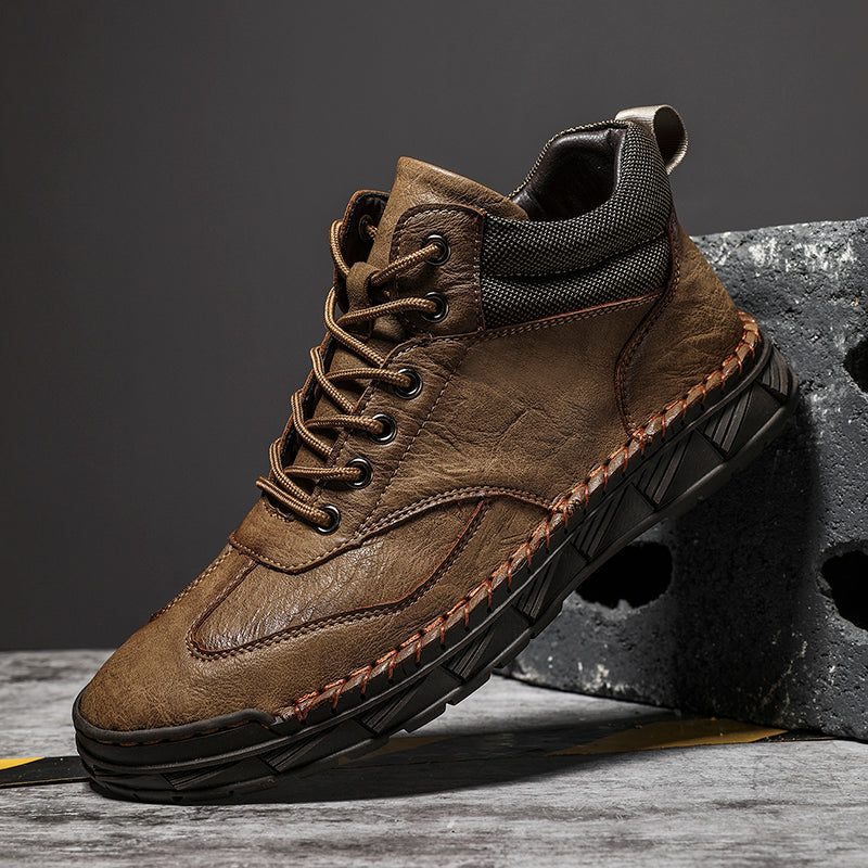 Herren Handgefertigte Lederstiefel Motorradstiefel