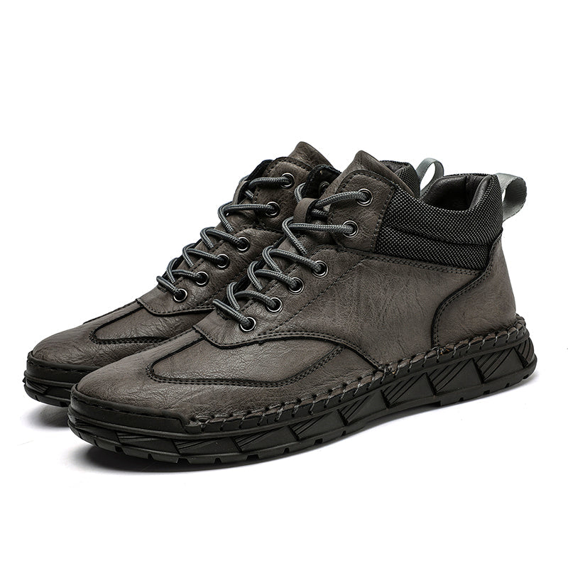 Herren Handgefertigte Lederstiefel Motorradstiefel